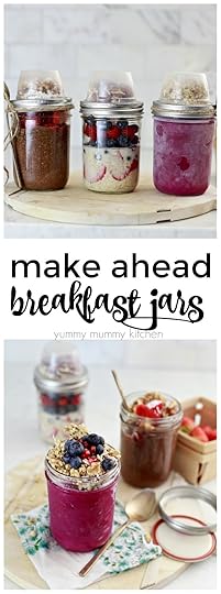 mason jar breakfast and snack recipes. Vegan chia pudding, overnight oatmeal, and dragon fruit bowls.