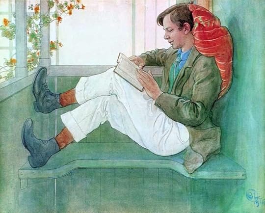 Carl Larrson's painting of his son reading