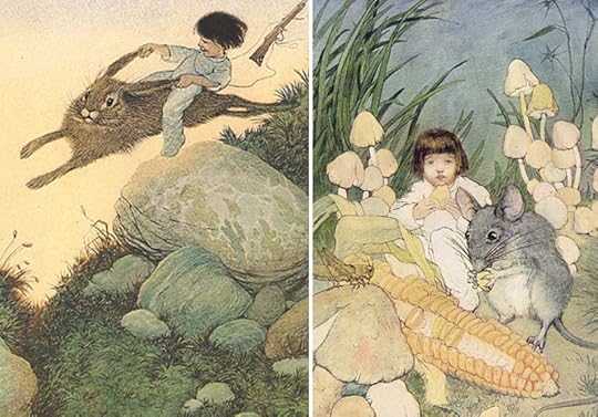 Two illustrations for Billy Popgun by Milo Winter