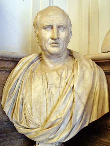 Bust of Cicero, Musei Capitolini, Rome, Half of 1st century AD. Photo by Glauco92. CC BY-SA 3.0 via Wikimedia Commons.