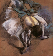 Degas Dancer Adjusting laces