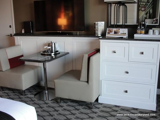 dining booth in guest room at Golden Nugget casino-hotel in Lake Charles, Louisiana