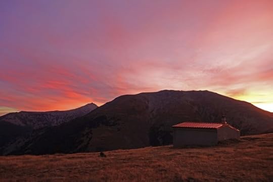 Day 50. Pla Guilhem hut at sunrise.