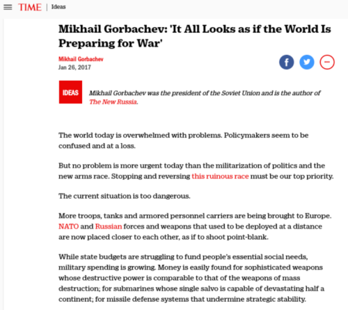 Mikhail Gorbachev Vladimir Putin Donald Trump Arms Race Time.com
