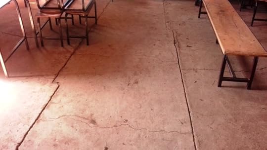 Cracks on cold cement floors in classrooms