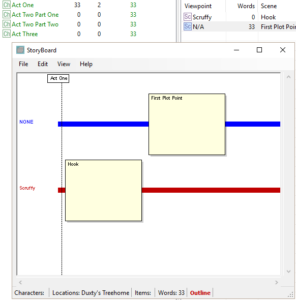 The yWriter Storyboard View