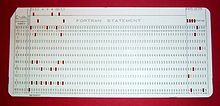 Punched card with Fortran programming - I started with that language, long ago... (Wiki)