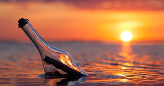 sunset message in bottle