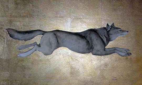 Leaping wolf by Jackie Morris