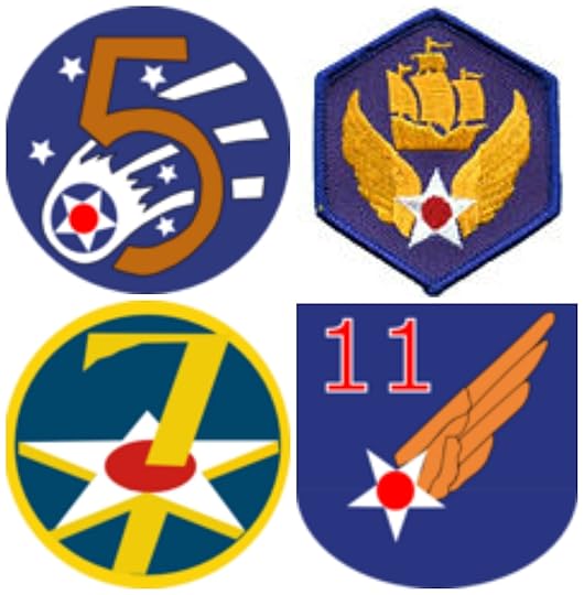 Patches of the US Fifth, Sixth, Seventh, and Eleventh Air Forces