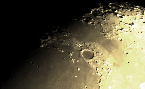 I finally did a little astrophotography again last night, experimenting with my new Meade LPI-G color Solar System imager. This is the best shot I could manage, though I took four long-ish videos (yes, it takes live vids!) that saved in a weird...