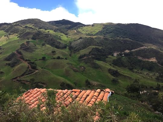 A valley beyond the roof