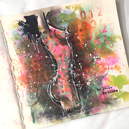 Donna downey female figure stencil art journal nika rouss