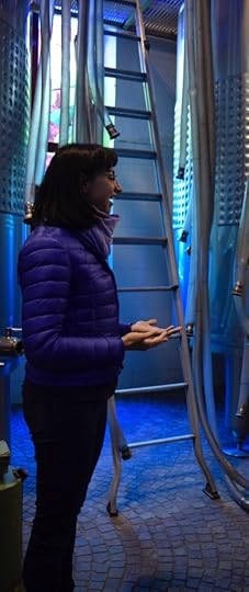 Francesca in tank room