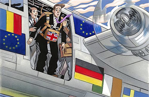 A cartoon (provenance unknown) depicting the dangers of the UK leaving the EU.