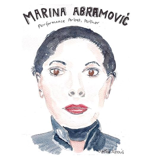 I read Marina Abramovic’s book Walk Through Walls in three days. I couldn’t stop reading the story of this fascinating, powerful performance artist. Marina, from Yugoslavia, has traveled the world as an artist and explorer, collaborating with the likes of Tibetan Monks, the Dalai Lama and Willem Defoe. Her performance at MoMA, The Artist is Present, gave her greater renown. She’s developed her own method of getting present for the sake of higher level of performance….or should I say more depth of humanity and truth. I’m inspired by her boldness, creativity and collaborative spirit. This portrait now hangs in my studio as a reminder to dig deeper, be braver and stretch beyond societal boundaries. Thank you, Marina.