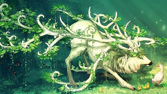 Enchanted Deer: A Fantasy HD Wallpaper by Wenqing Yan