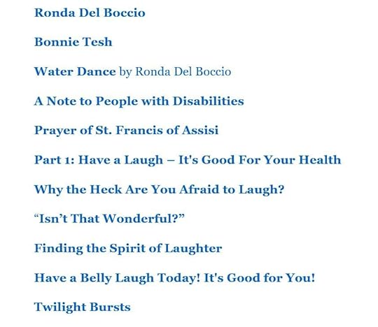 Partial table of contents of I'll Push You Steer-contents