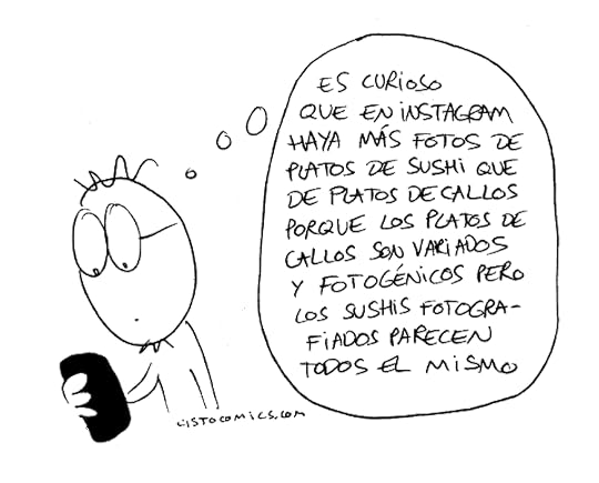 Viñeta de humor gráfico sobre Instagram y la fotogenia de los alimentos.