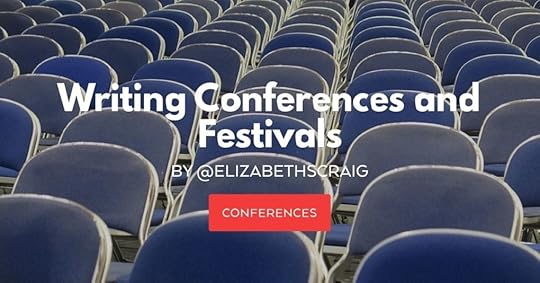 A room of empty blue chairs demonstrates the size of a writing conference or festival