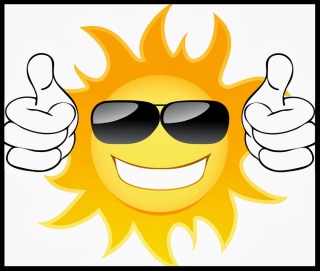 Smiling sun with thumbs up
