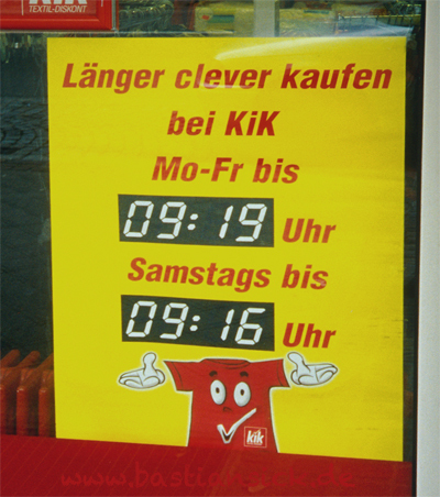 Öffnungszeiten kik © Andreas Gehringer_WZ