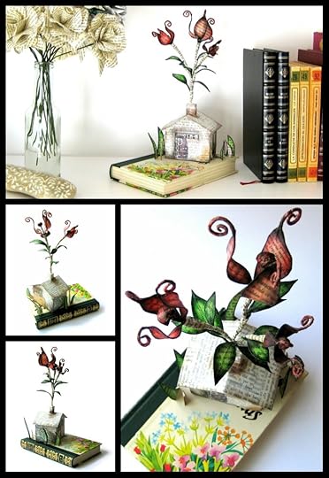 Flowers-in-the-chimney-book-art-sculpture-by-Malena-Valcárcel