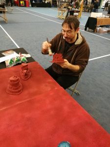 Gav painting terrain on the morning of the ROBIN event