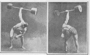 legendary strongman arthur saxon doing the bent press