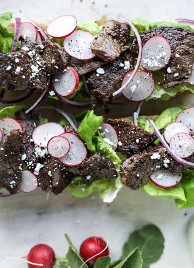 open faced steak sandwich with avocado horseradish I howsweeteats.com 