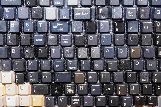 Darth Vader hidden in keyboard portrait of Princess Leia