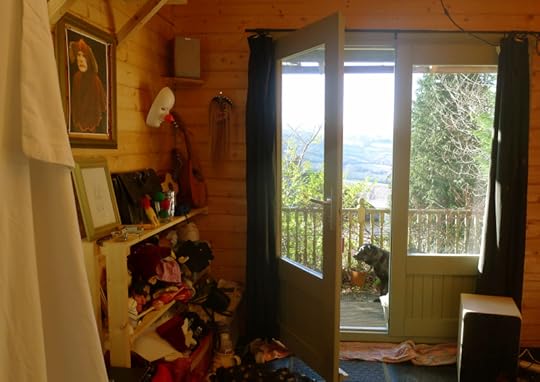 Looking out the door of Howard's theatre studio