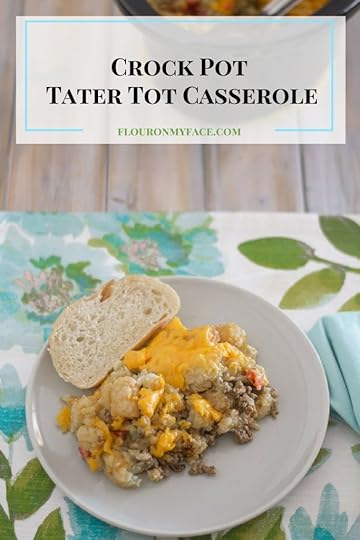 Crock Pot Slow Cooker Tater Tot Casserole recipe via flouronmyface.com