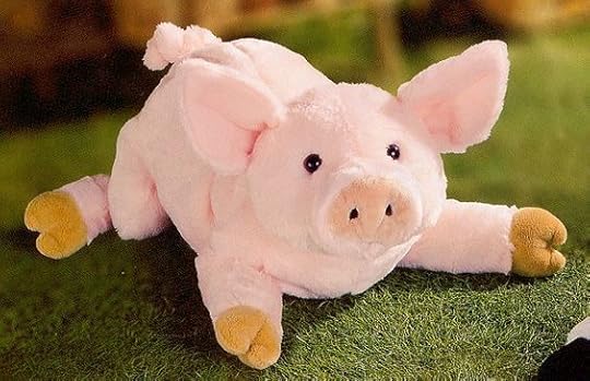 pink stuffed pig: 