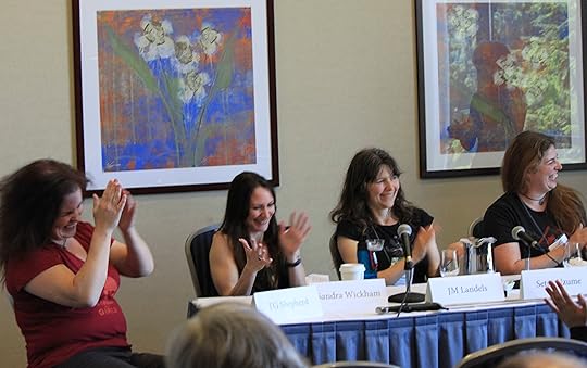 Lots of laughs on the Real Life Superwomen Panel, CIF 2016. (L to R) Lisa Gemino, Sandra Wickham, JM Landels, Setsu Uzume