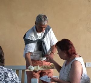 Hors d'oeuvres under the portico