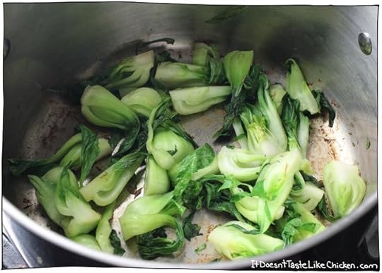 Miso Udon Noodle Soup- I could eat this soup every day! A simple miso broth with bok choy, shiitake mushrooms, soft tofu, and udon noodles. Vegan and vegetarian friendly #itdoesnttastelikechicken