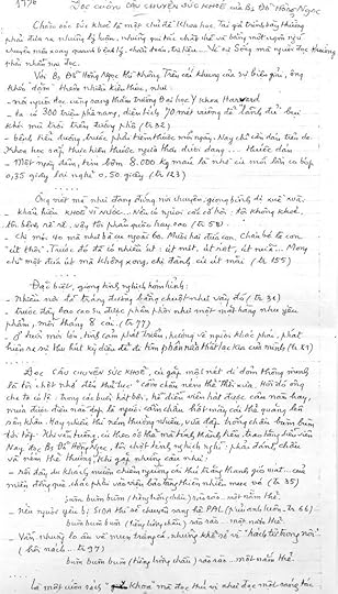 bản viết tay của Võ Hồng, 1996