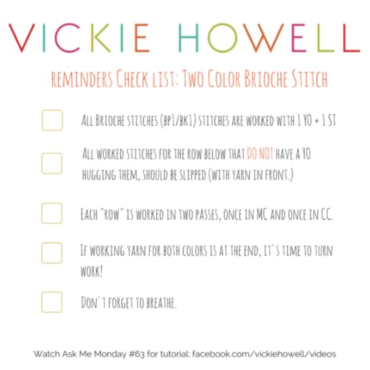 Knit Two Color Brioche Tips Checklist by @iamvickiehowell