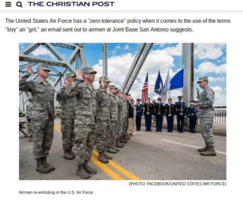 Air Force Has Zero Tolerance for Words Boy and Girl Senior Officer Says