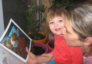 Mary Natalie reading with mommy | From the blog of Nicholas C. Rossis, author of science fiction, the Pearseus epic fantasy series and children's books