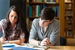 college students studying: 