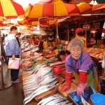 Ajumma at Fishmarket in Busan