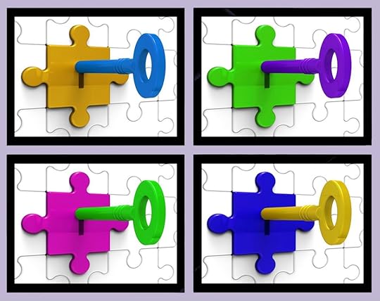 4 keys in locks that look like puzzle pieces