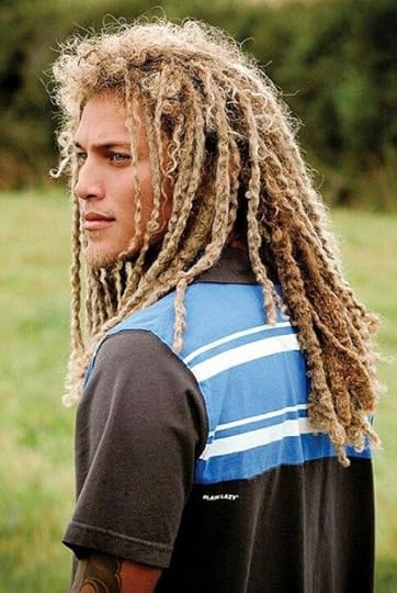 man with blonde dreads: 