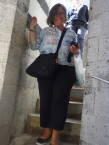 Tamela on the stairs from the gate of heaven