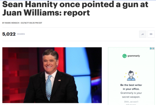 Sean Hannity once pointed a gun at Juan Williams report TheHill