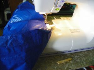 tarp on sewing machine