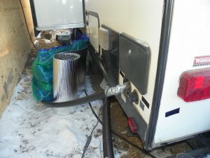 applying reflectix trailer skirt