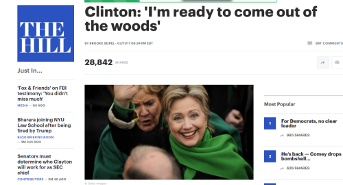 Clinton I m ready to come out of the woods TheHill